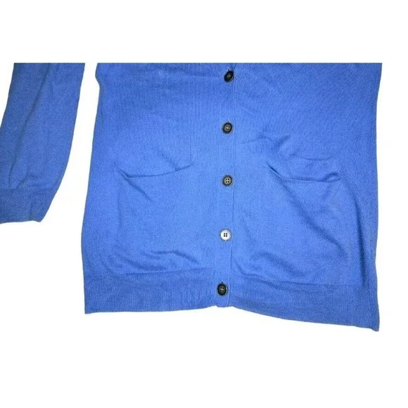 Madewell 1937 Long Blue Cardigan Women's Size Medium With Pockets - Picture 3 of 5